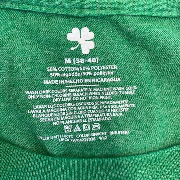 St Patricks Day Tshirt Mens Medium 38-40 Green Everyones Irish Tee Short Sleeve - Picture 2 of 7